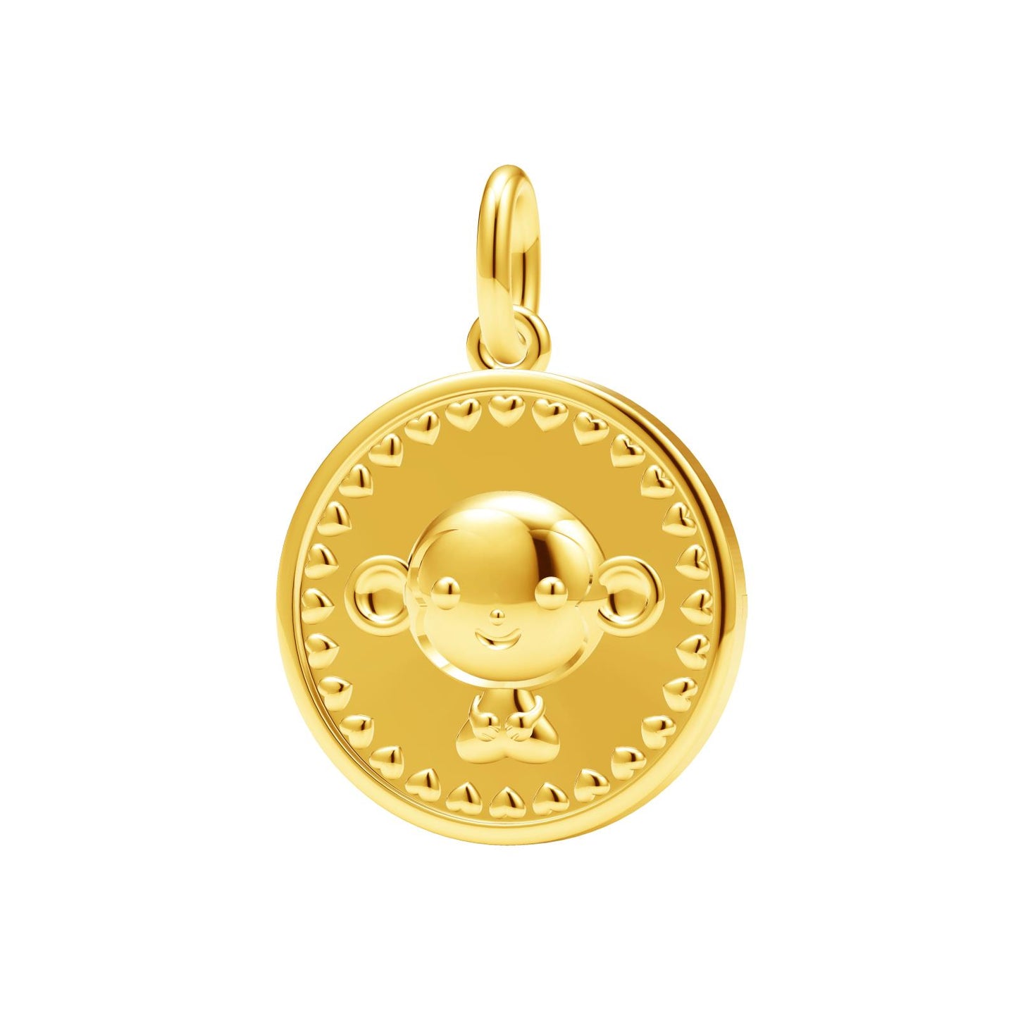 TIF6643341 light gold monkey pendant