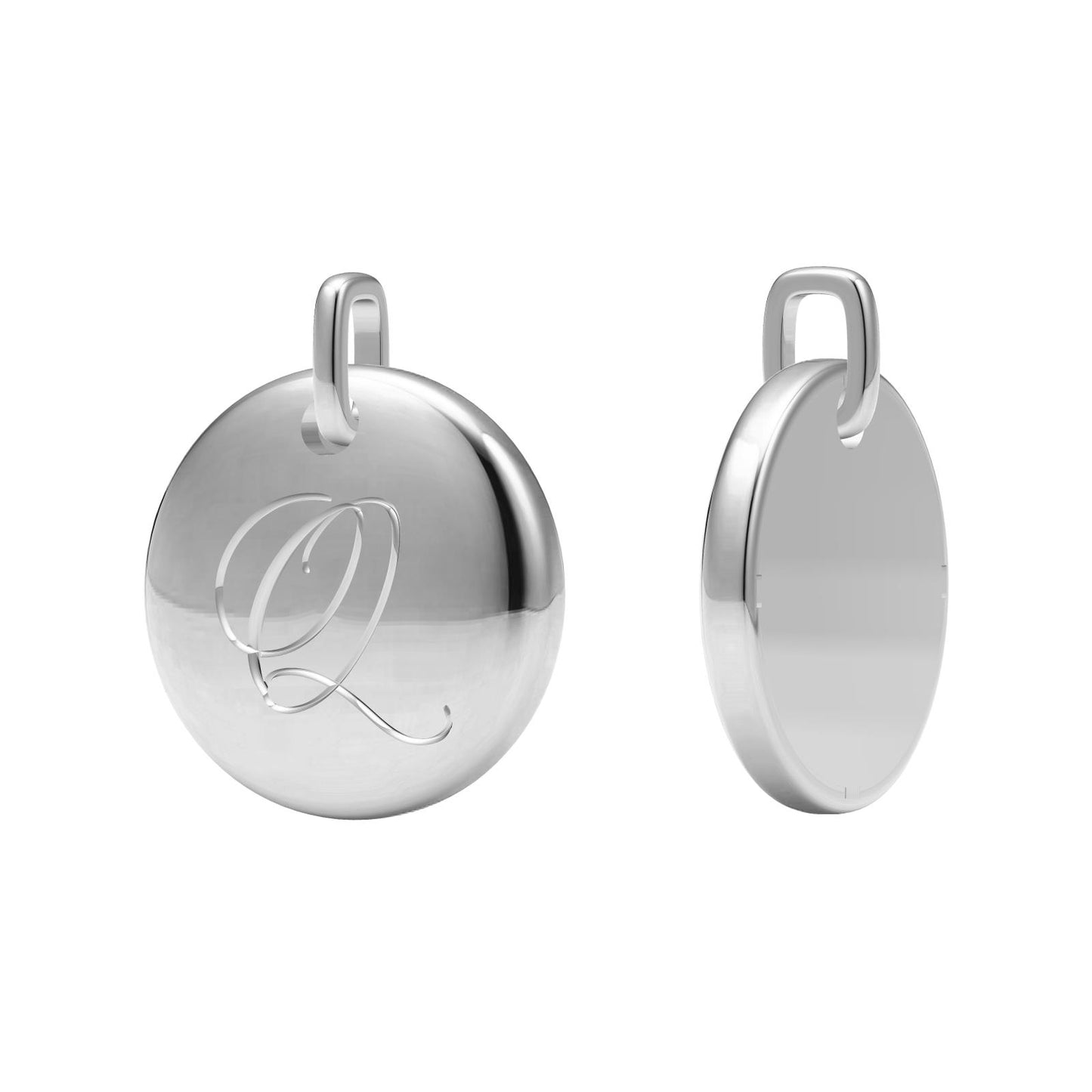 TIF14491186 light gold disc letter Q pendant