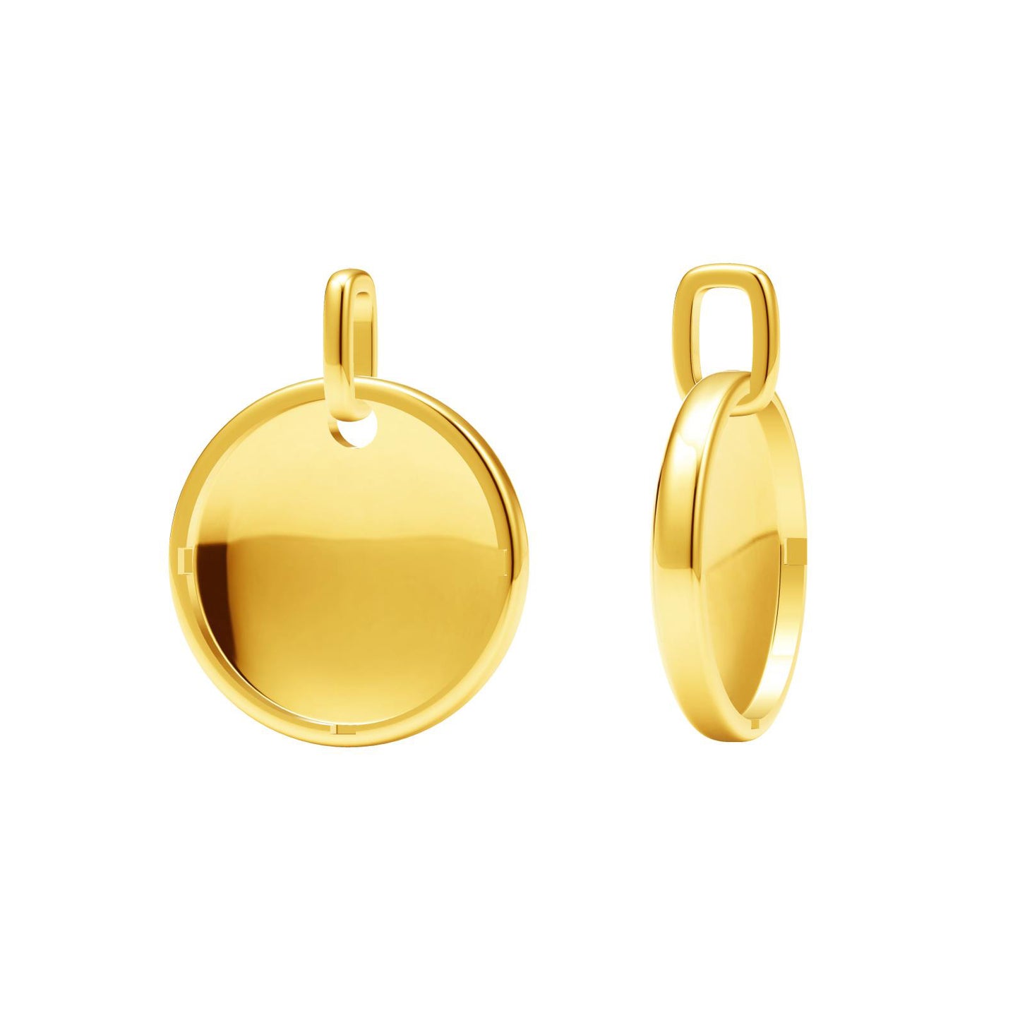 TIF20421804 light gold disc letter F pendant