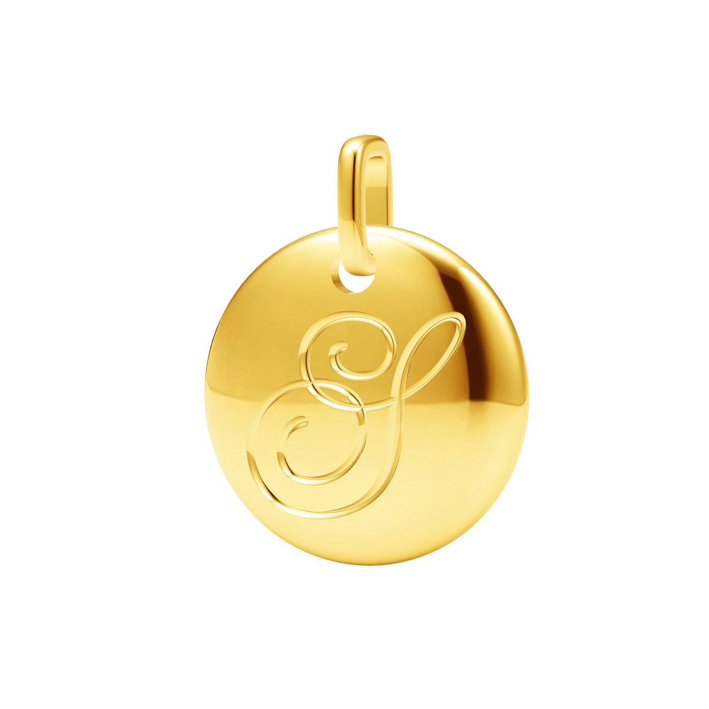 TIF65916781 light gold disc letter S pendant
