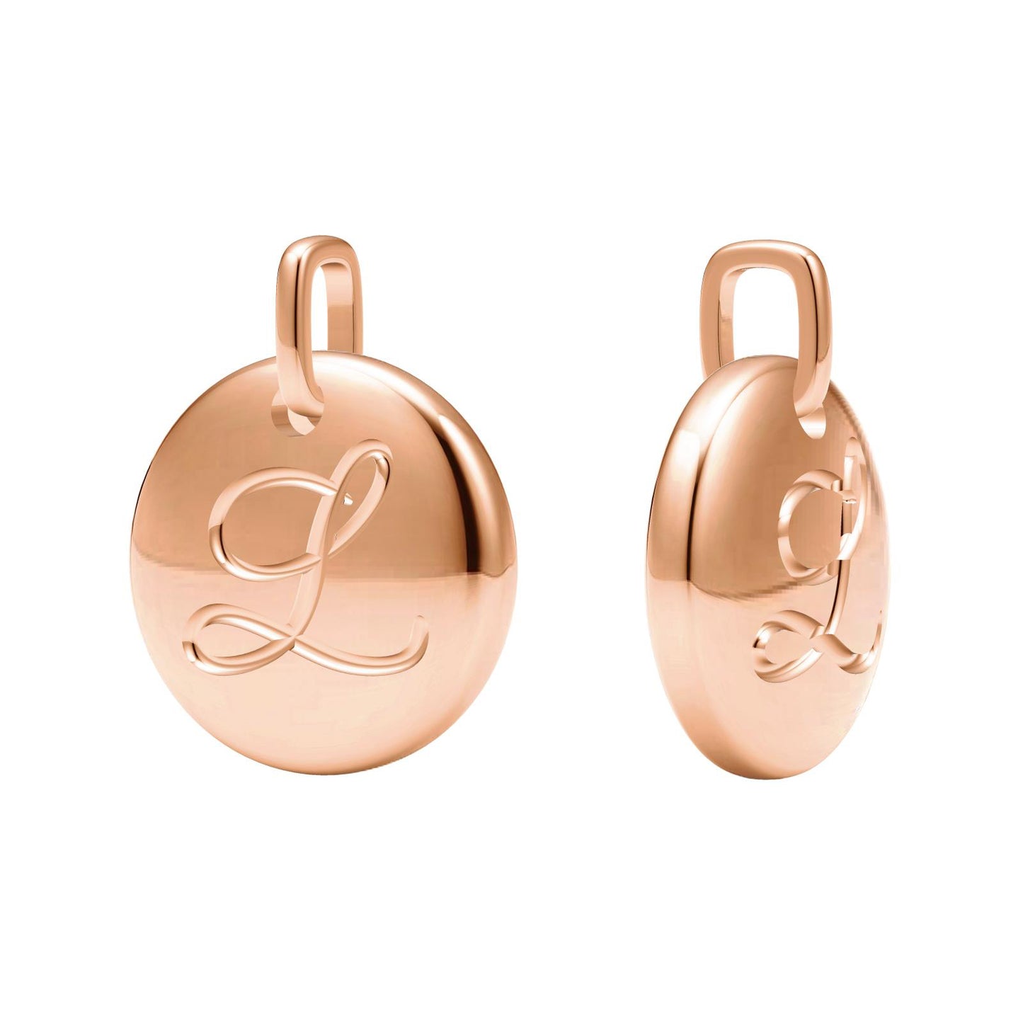 TIF9984589 light gold disc letter L pendant