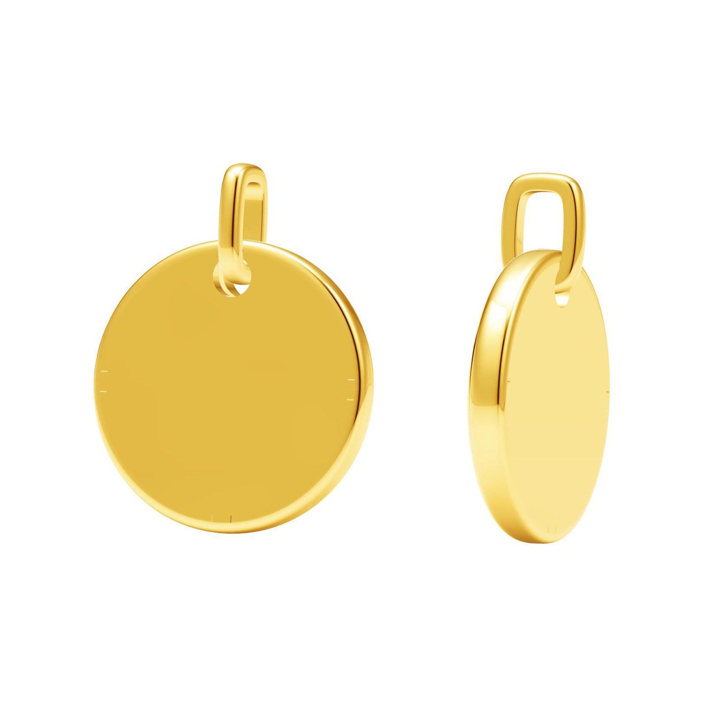 TIF56207445 light gold disc letter W pendant