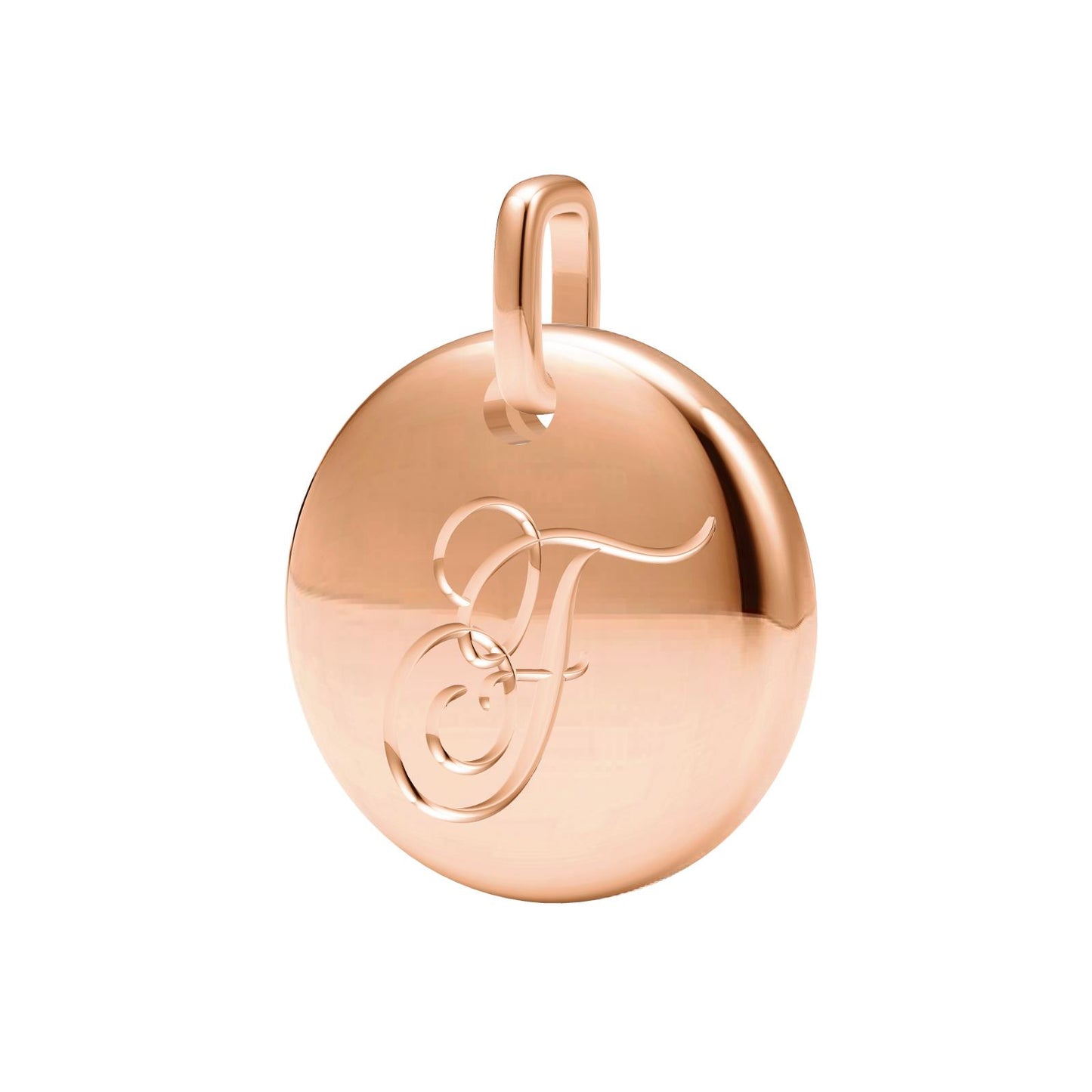 TIF56157535 light gold disc letter F pendant