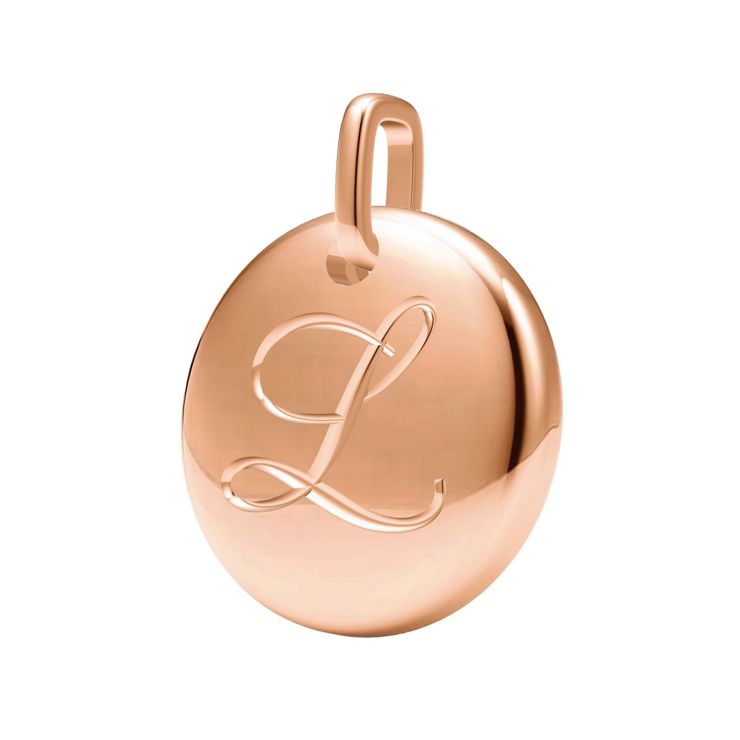 TIF61614641 light gold disc letter L pendant