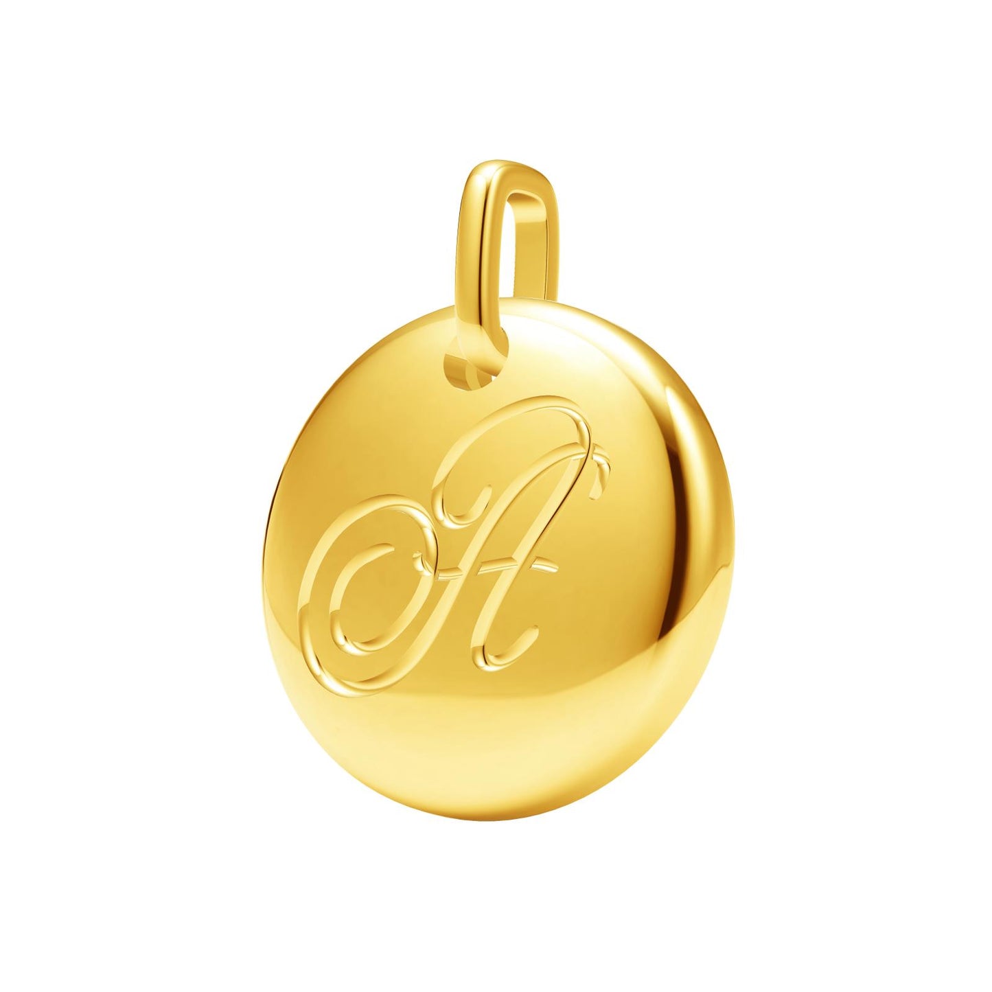 TIF66592109 light gold disc letter A pendant
