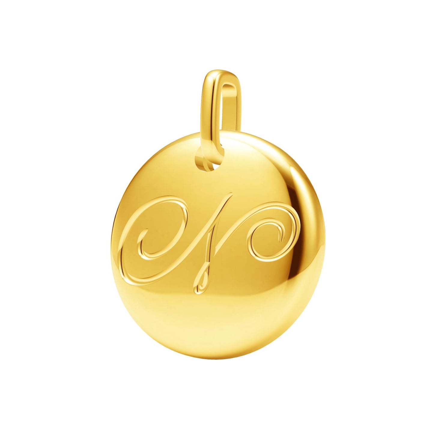 TIF51654627 light gold disc letter N pendant