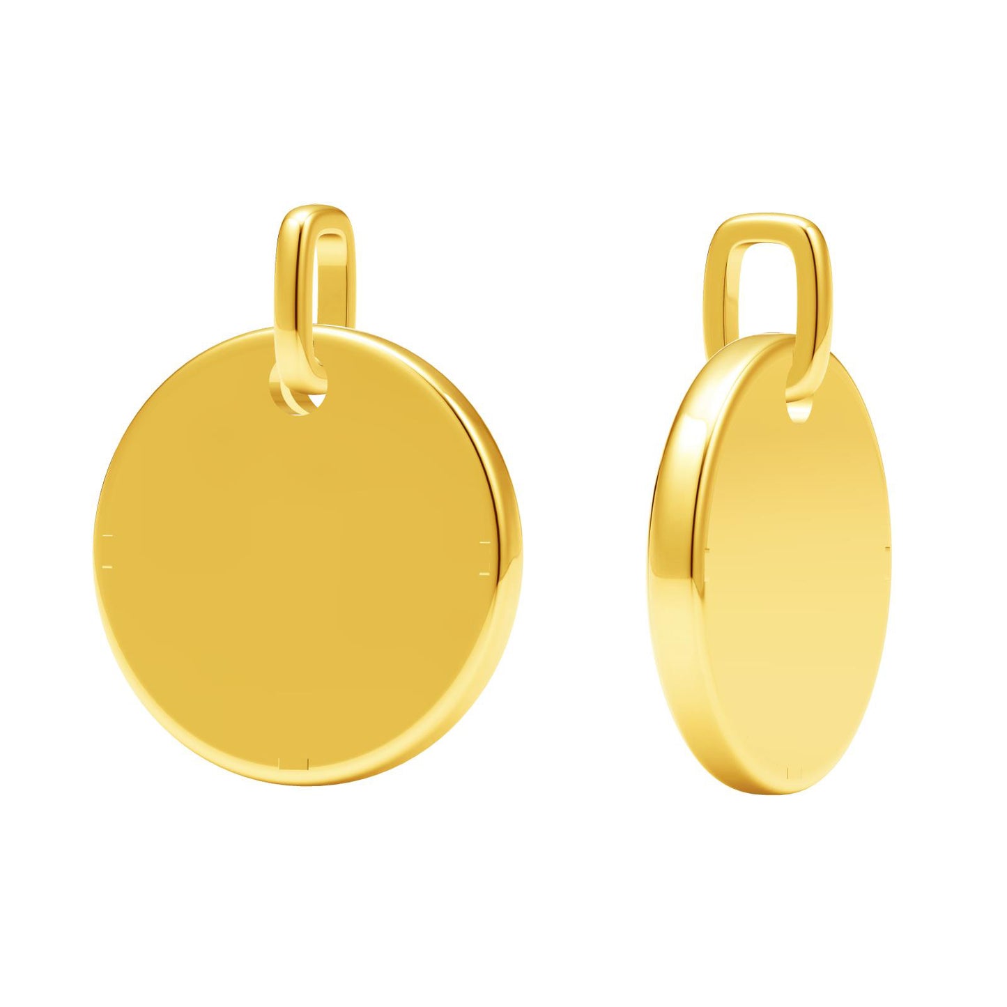 TIF14742113 light gold disc letter V pendant