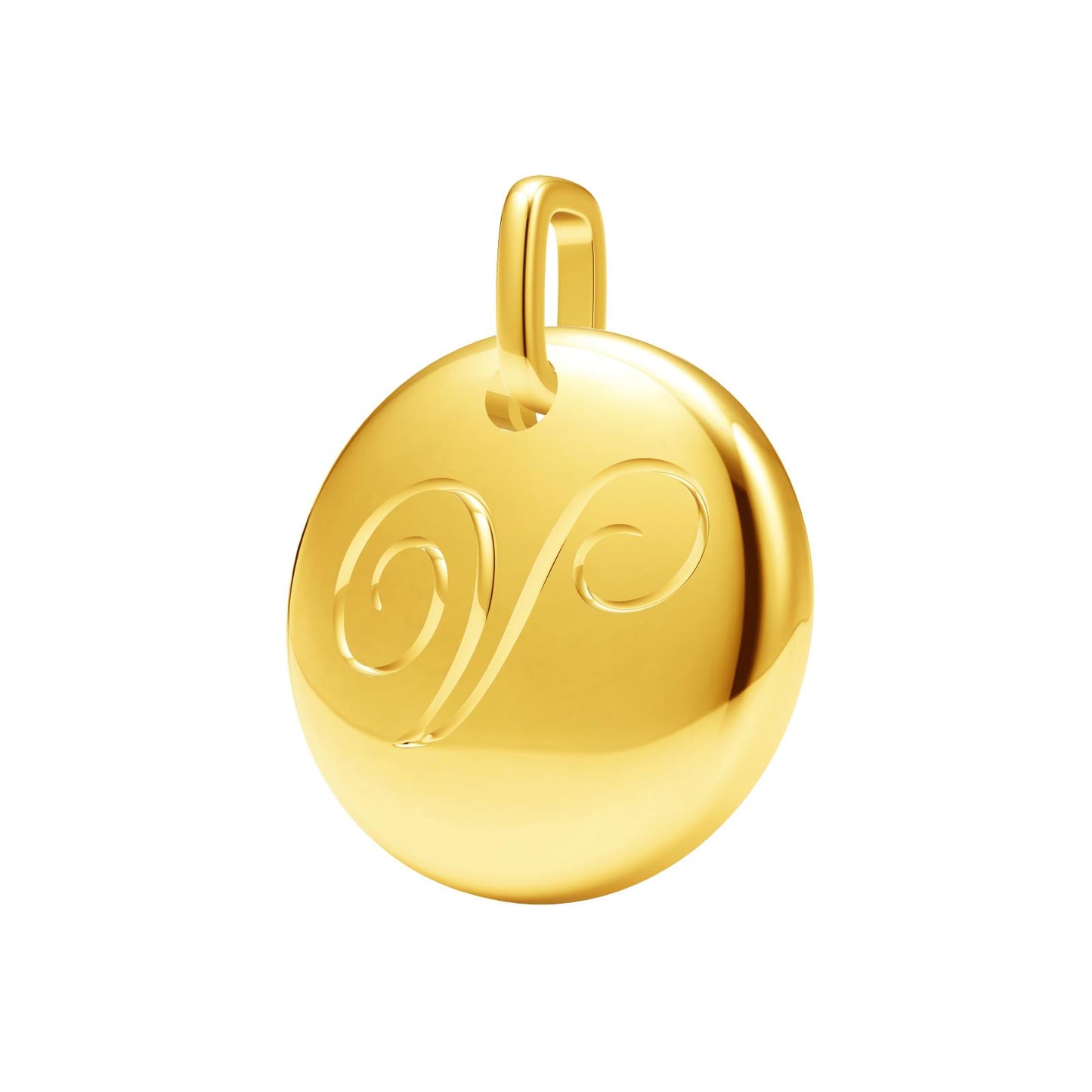 TIF14742113 light gold disc letter V pendant