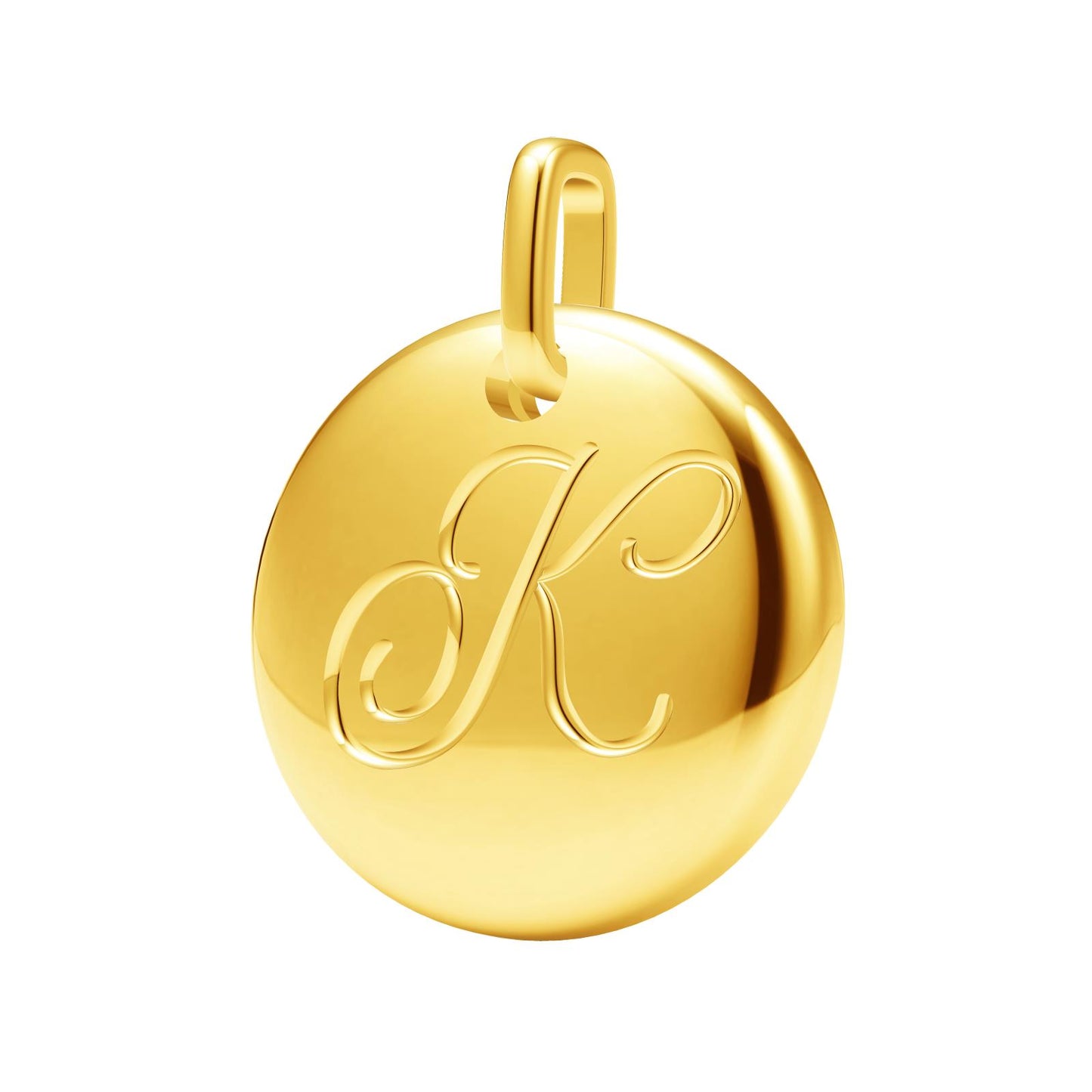 TIF26724100 light gold disc letter K pendant