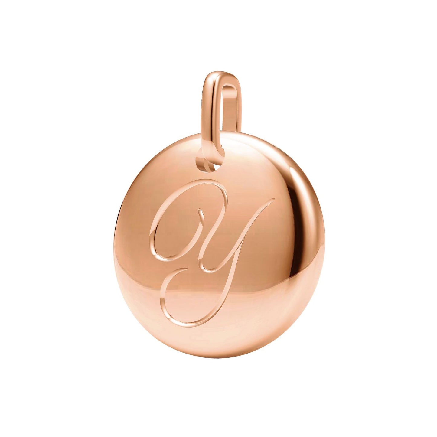 TIF30356776 light gold disc letter Y pendant