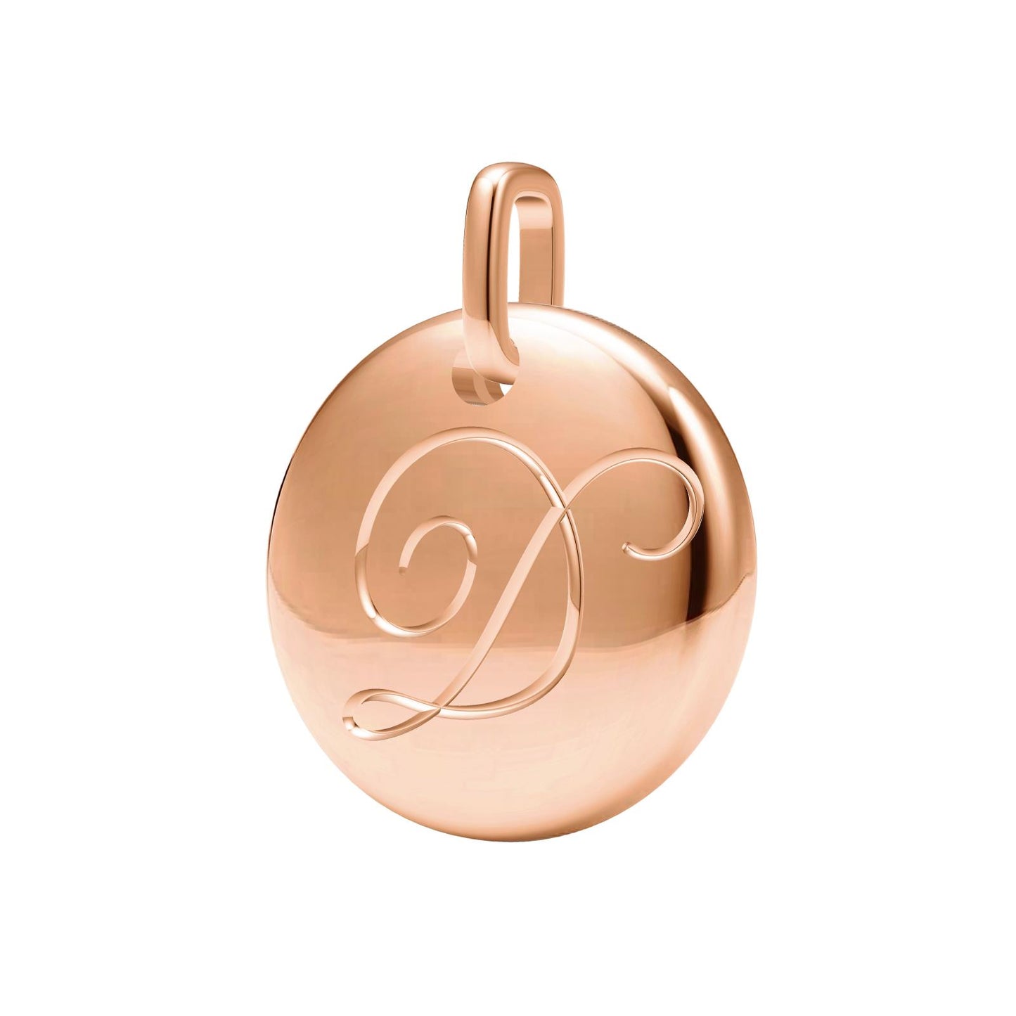 TIF58645297 light gold disc letter D pendant