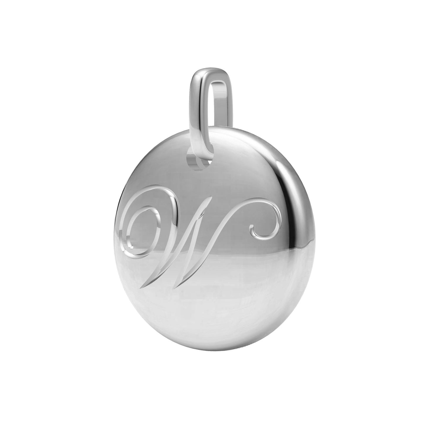 TIF3451075 light gold disc letter W pendant