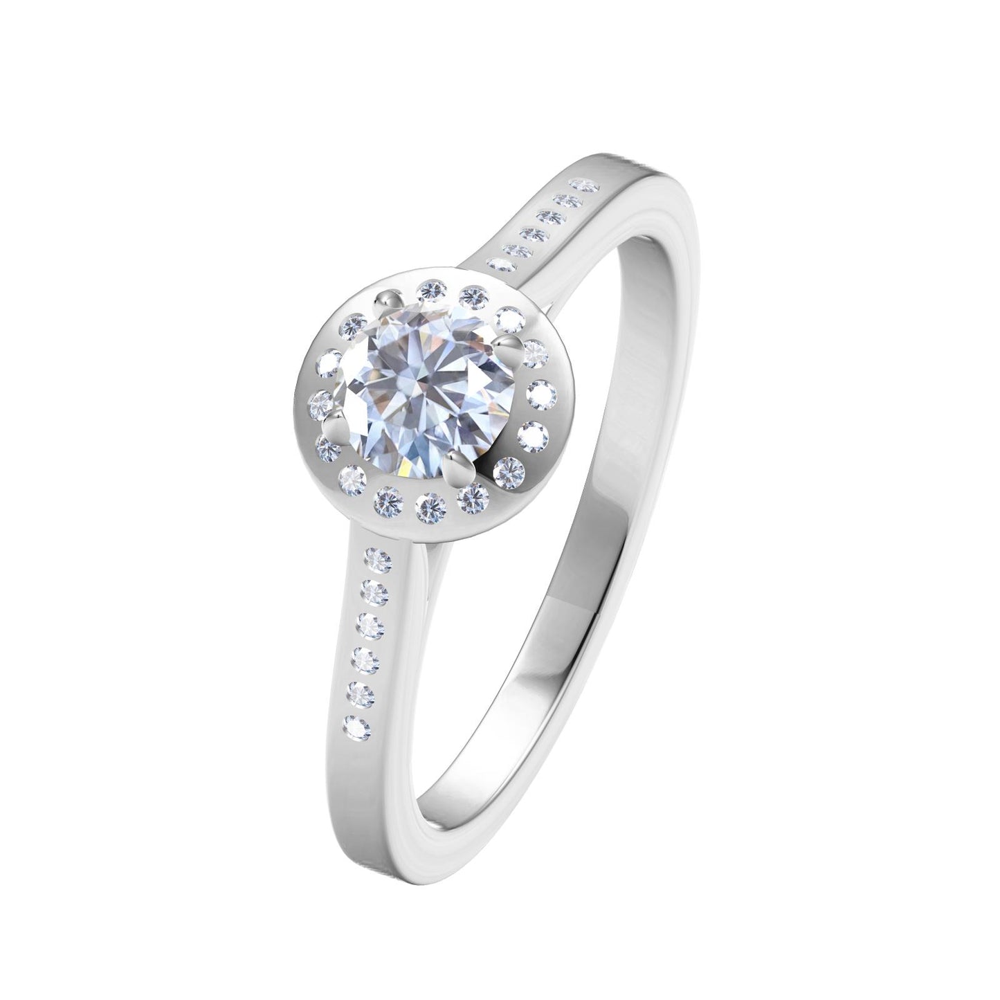 TIF89996654 round diamond half-set straight arm diamond ring 15#