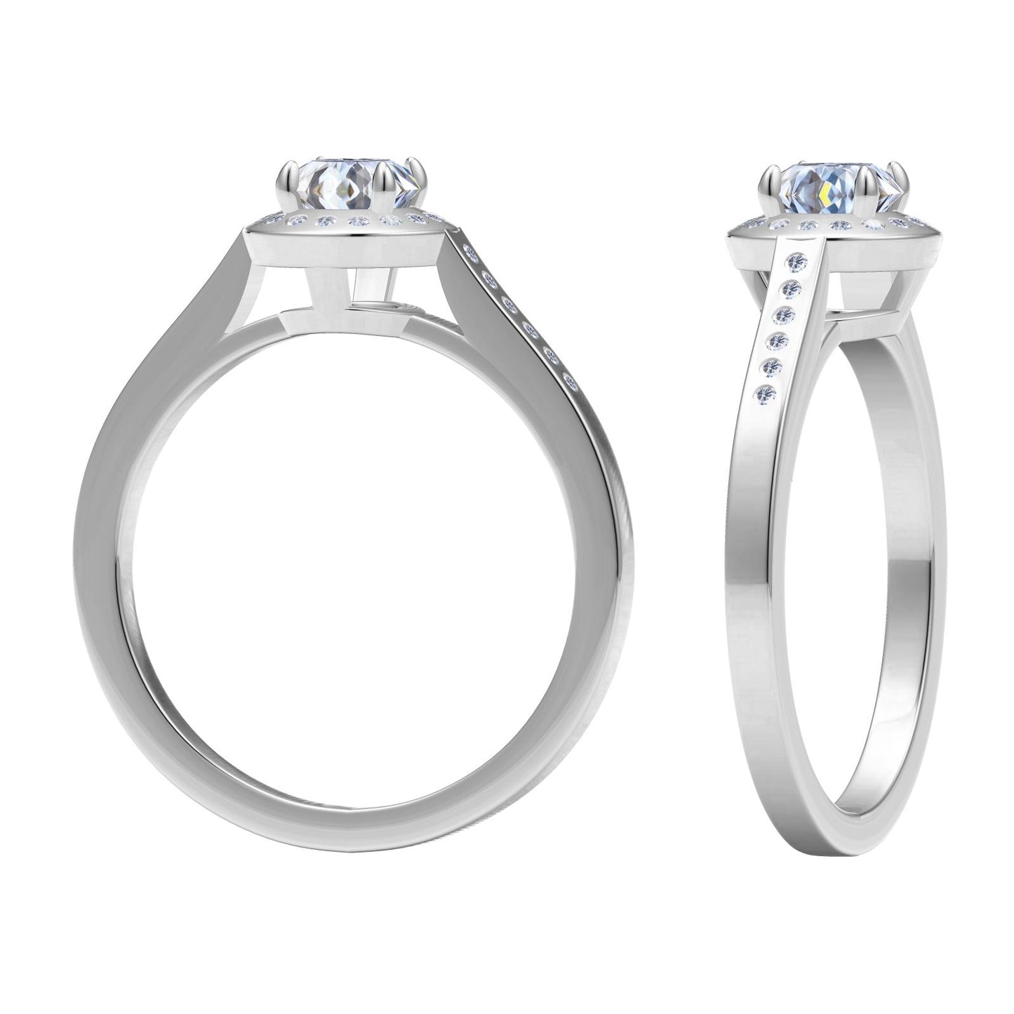 TIF89996654 round diamond half-set straight arm diamond ring 15#