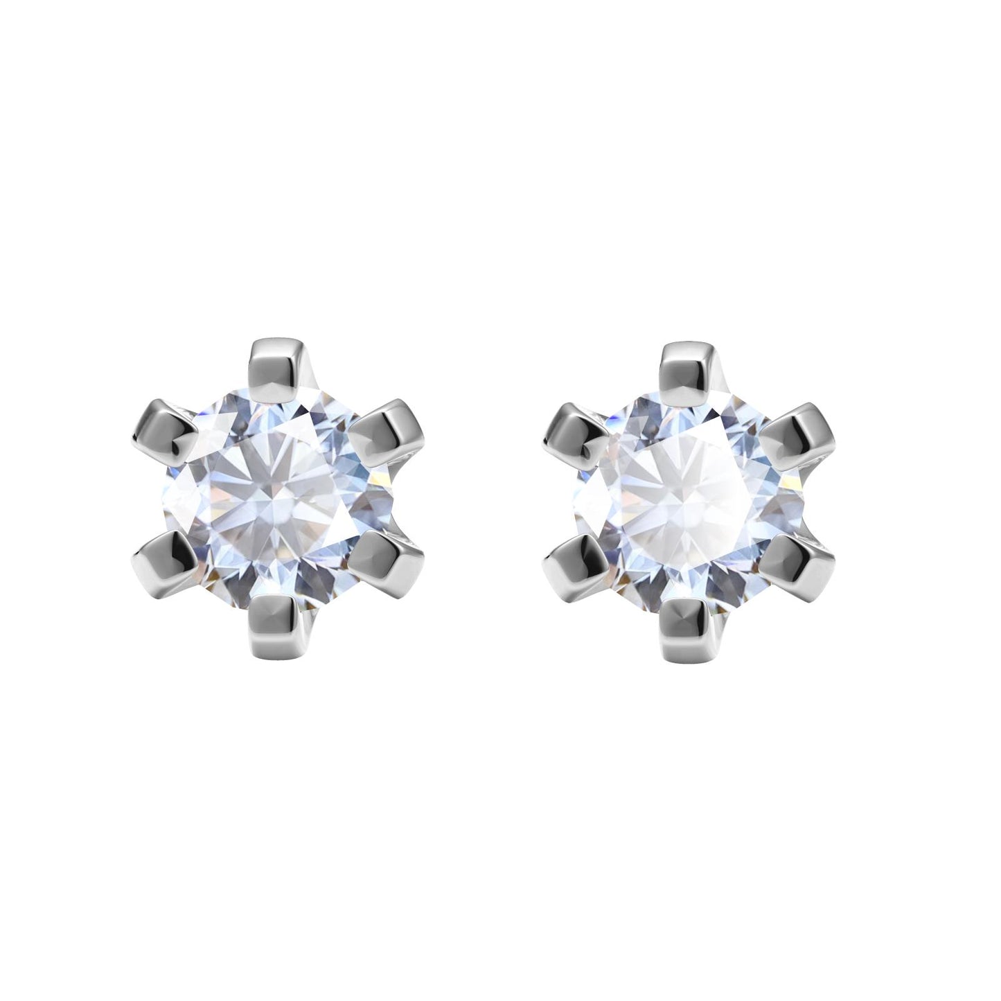 TIF85113553 six-claw round diamond earrings