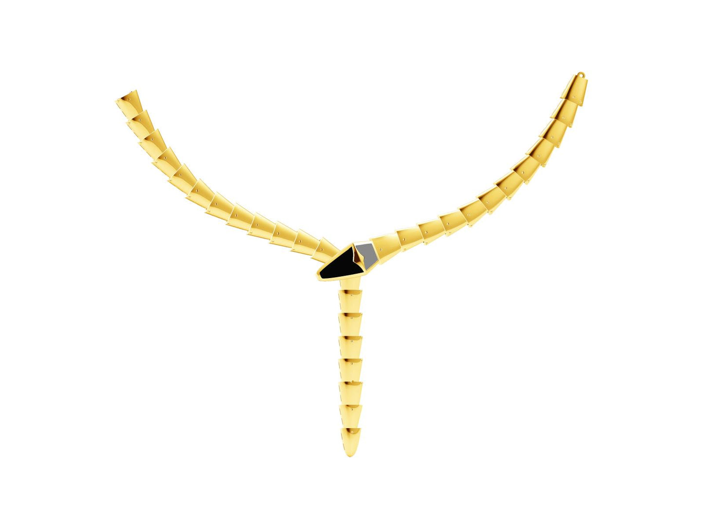 BGL-CL726765 snake head agate body light gold necklace