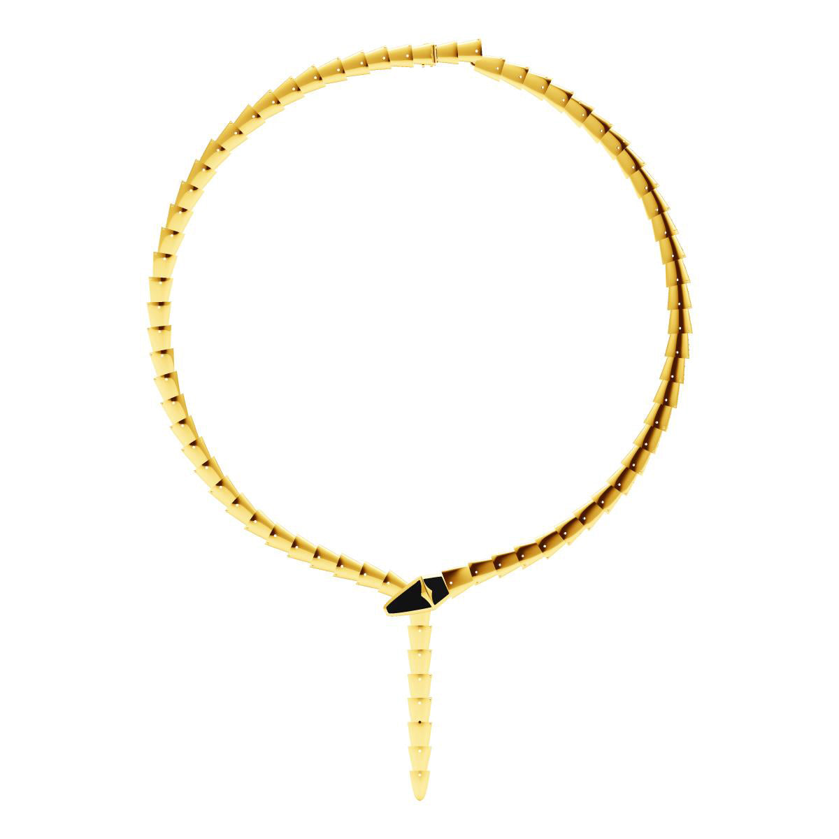 BGL-CL726765 snake head agate body light gold necklace