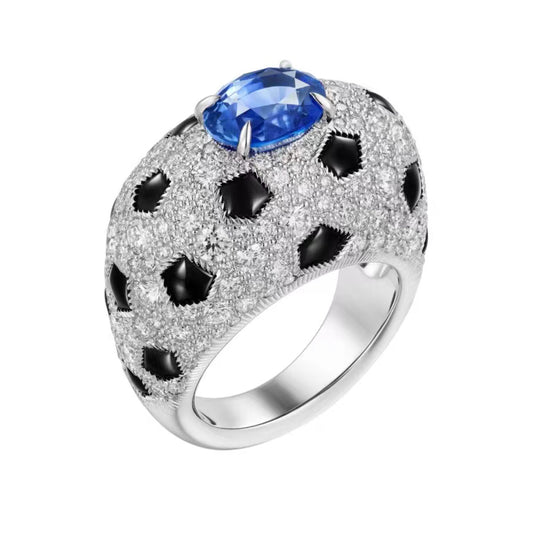 KDY-N894865 full diamond agate bald ring sapphire 7.84×9.72×7.94MM