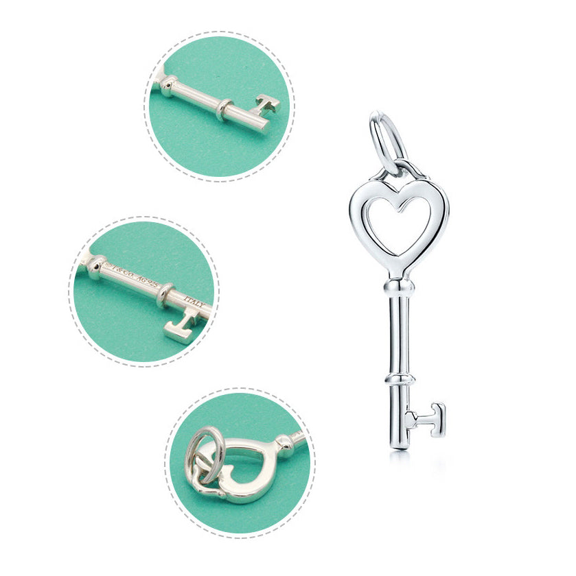 TIF41374699 guest version light gold heart-shaped key pendant 1 inch
