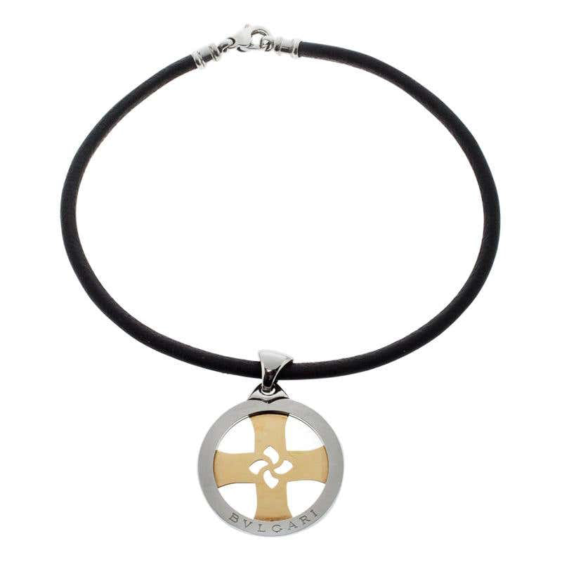 BGL-CL85124 cross light gold hollow color round black rope pendant