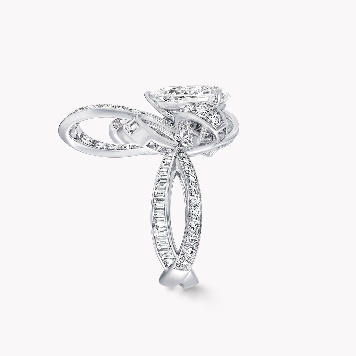 GLF-RGR617 bow-set T-square diamond ring 12.5#