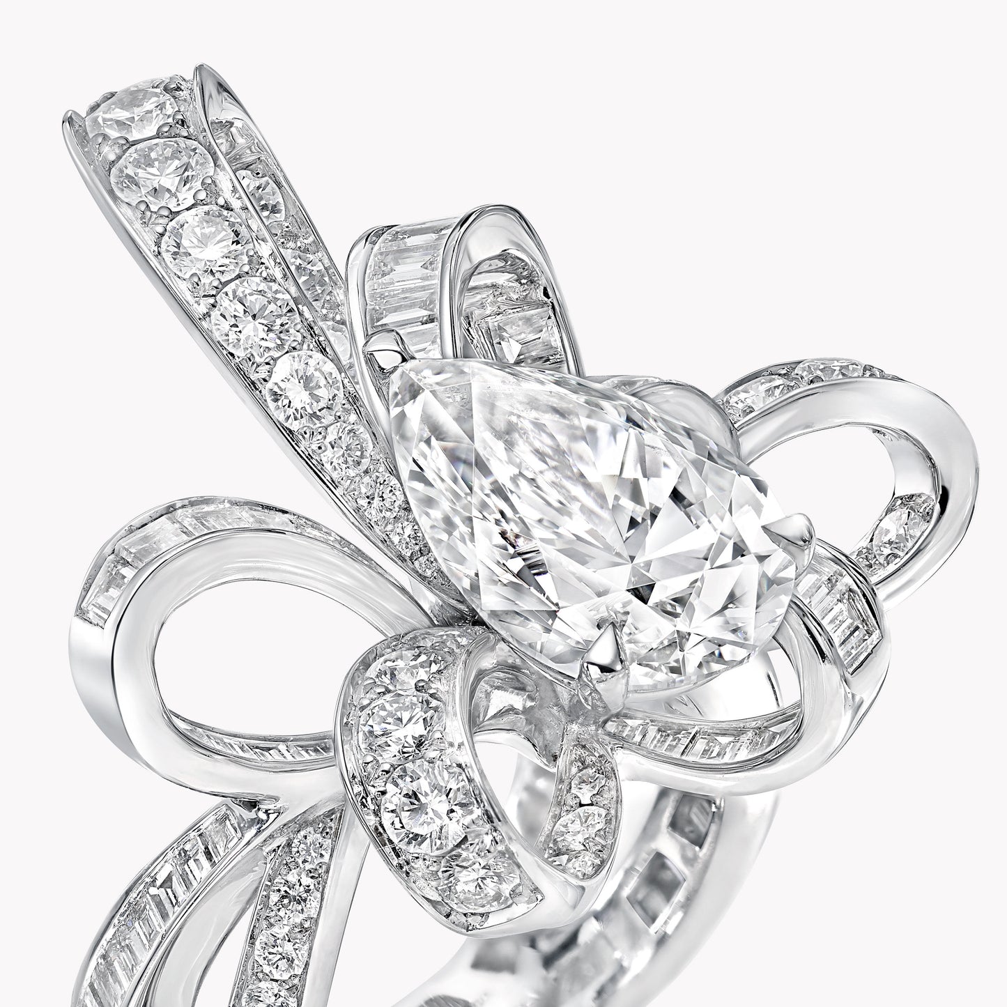 GLF-RGR617 bow-set T-square diamond ring 12.5#