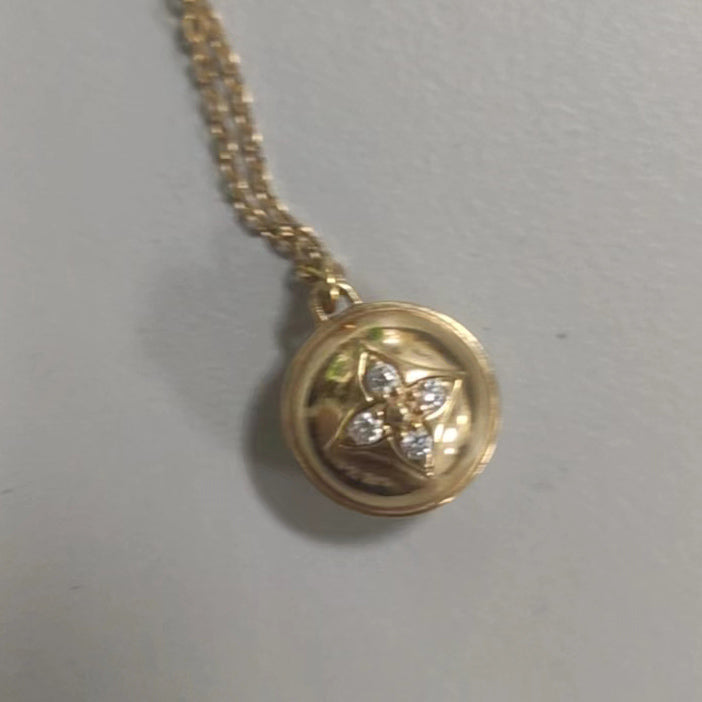 LV-Q93748 guest version all gold round plum blossom dart pendant