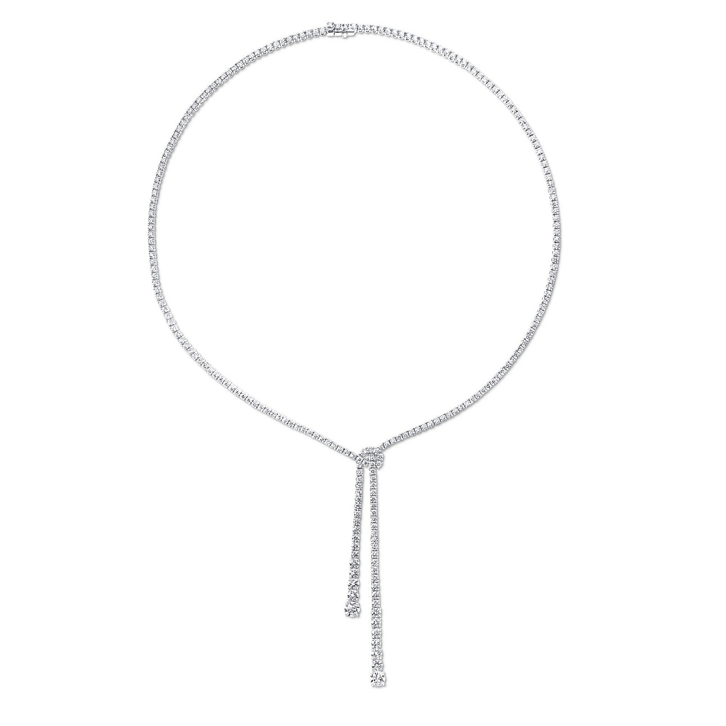 GLF-RGN382 Rope Knot Double Row Diamond Necklace