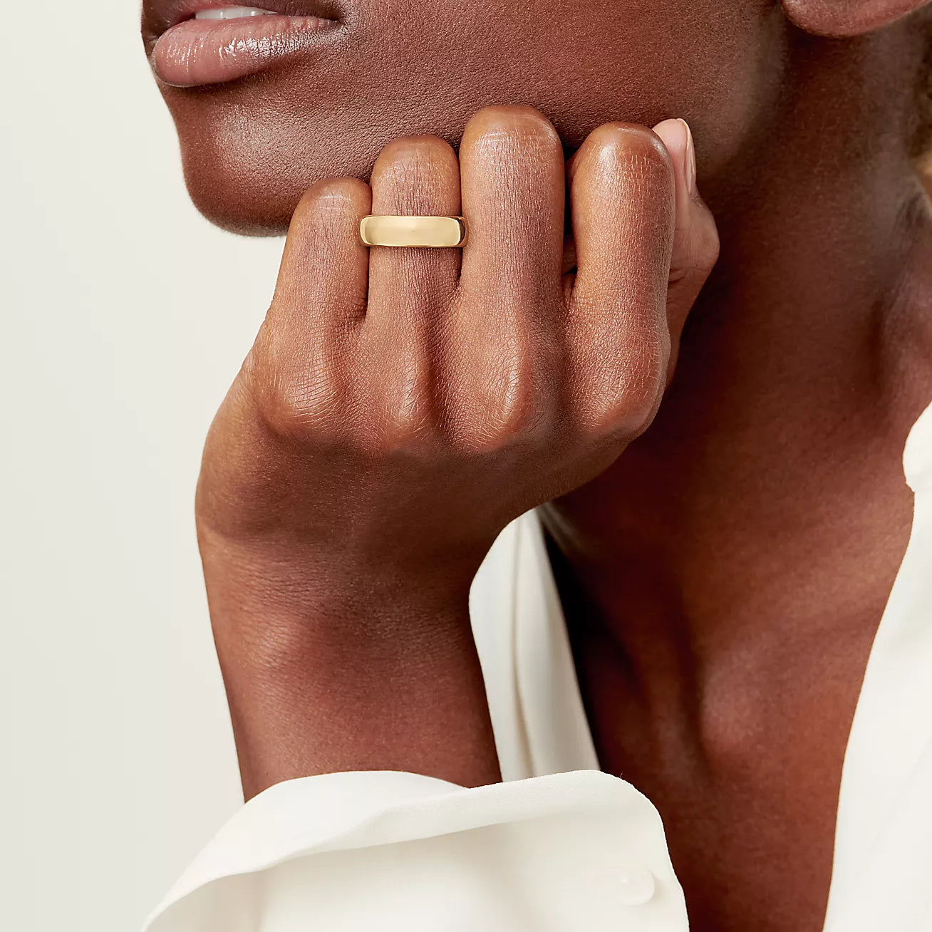 TIF-60001341 light gold wide strip ring