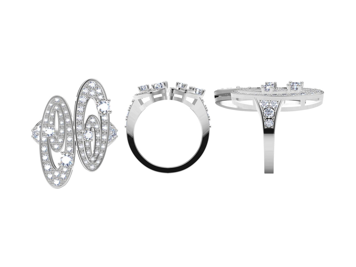 BGL-AN930540 full diamond oval ring