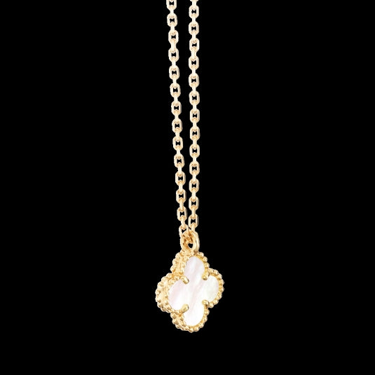 VCARF69100 About 9.5mm guest version four-leaf clover bead pendant