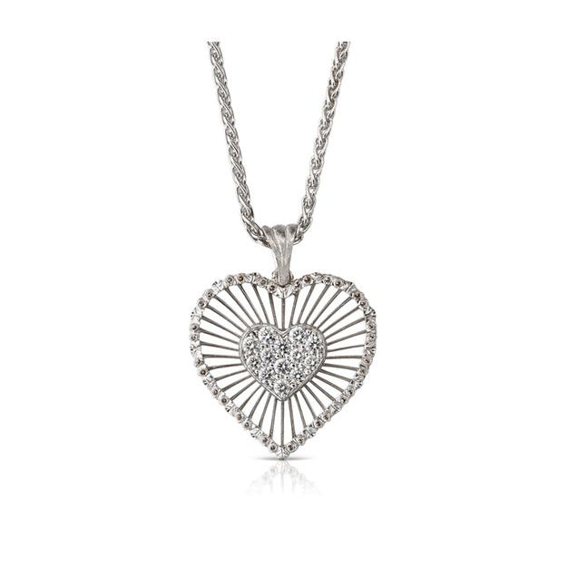 BQLT-PEN84847 heart-shaped hollow lace gold wire pattern color-separated pendant