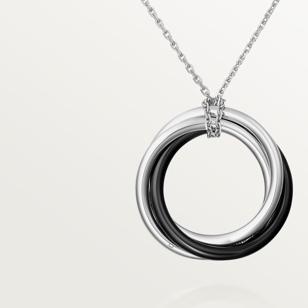 KDY-B3045500 three-ring ceramic single row diamond ring pendant
