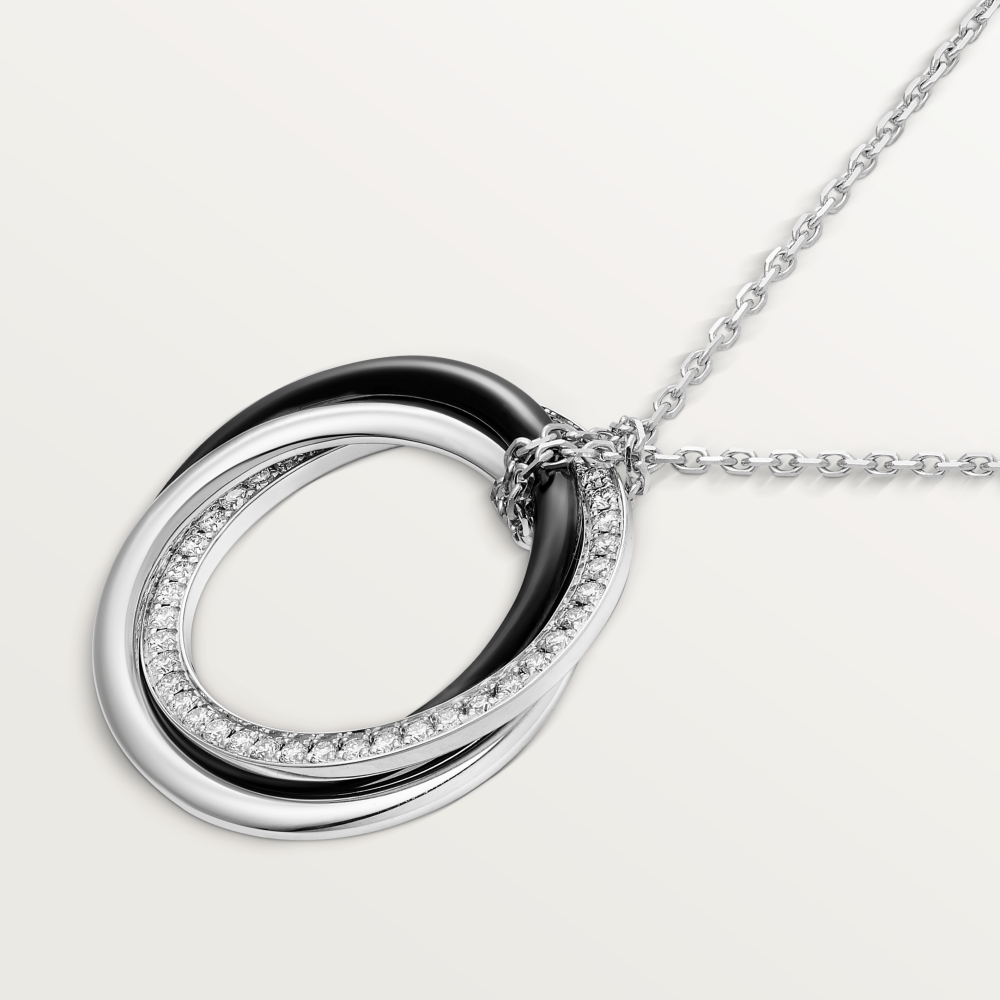 KDY-B3045500 three-ring ceramic single row diamond ring pendant