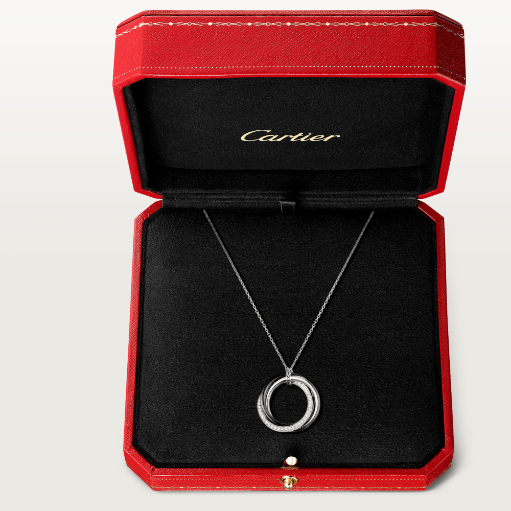 KDY-B3045500 three-ring ceramic single row diamond ring pendant