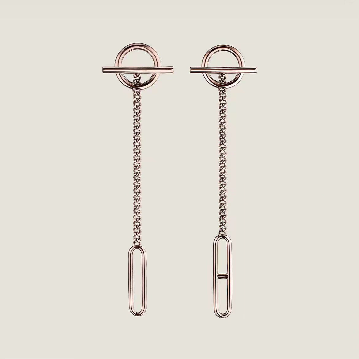 AMS-H219591B letter Q long Japanese letter long chain earrings
