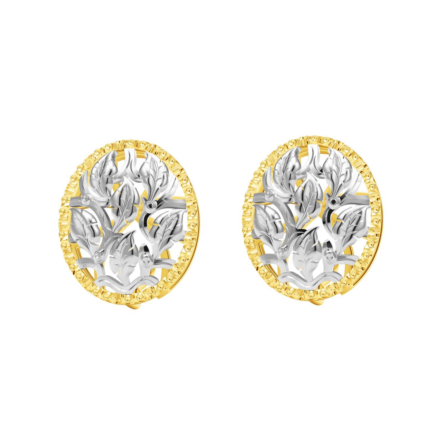BQLT-EAR291224 light gold oval color separation earrings