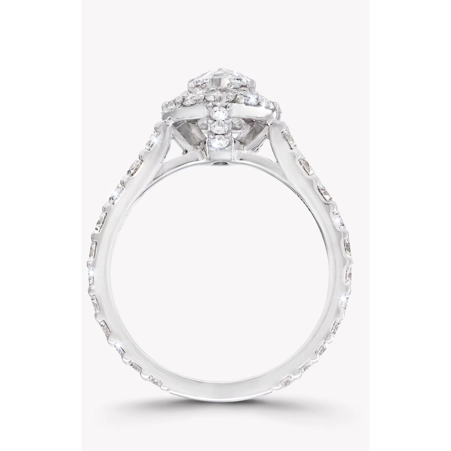 GLF-RGR4896梨形围石侧面镶钻满钻直臂异形钻戒