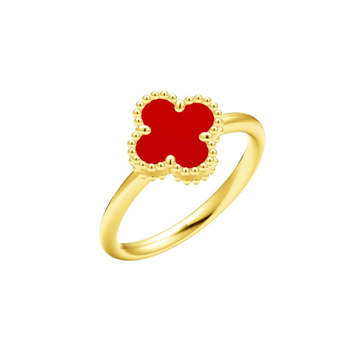 VCAFKYB002 About 10mm four-leaf clover ring 12#