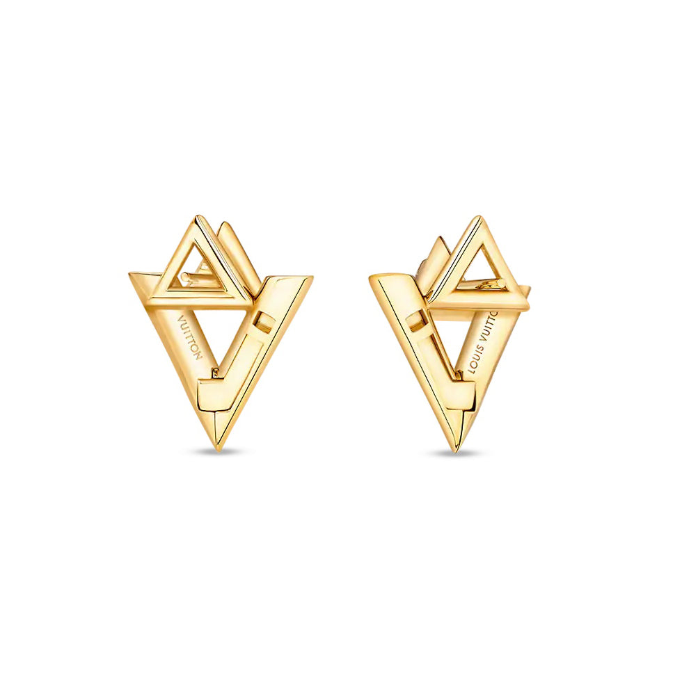 LV-Q06088三角形L+V组合分色耳钉客版