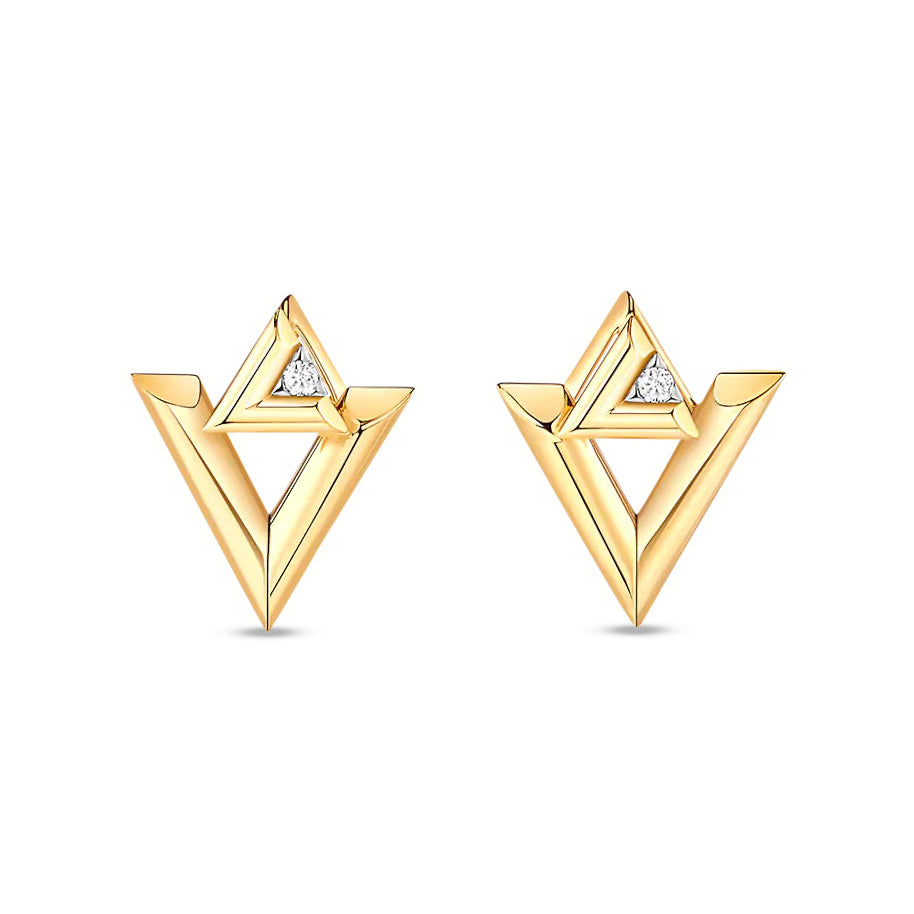LV-Q06088三角形L+V组合分色耳钉客版