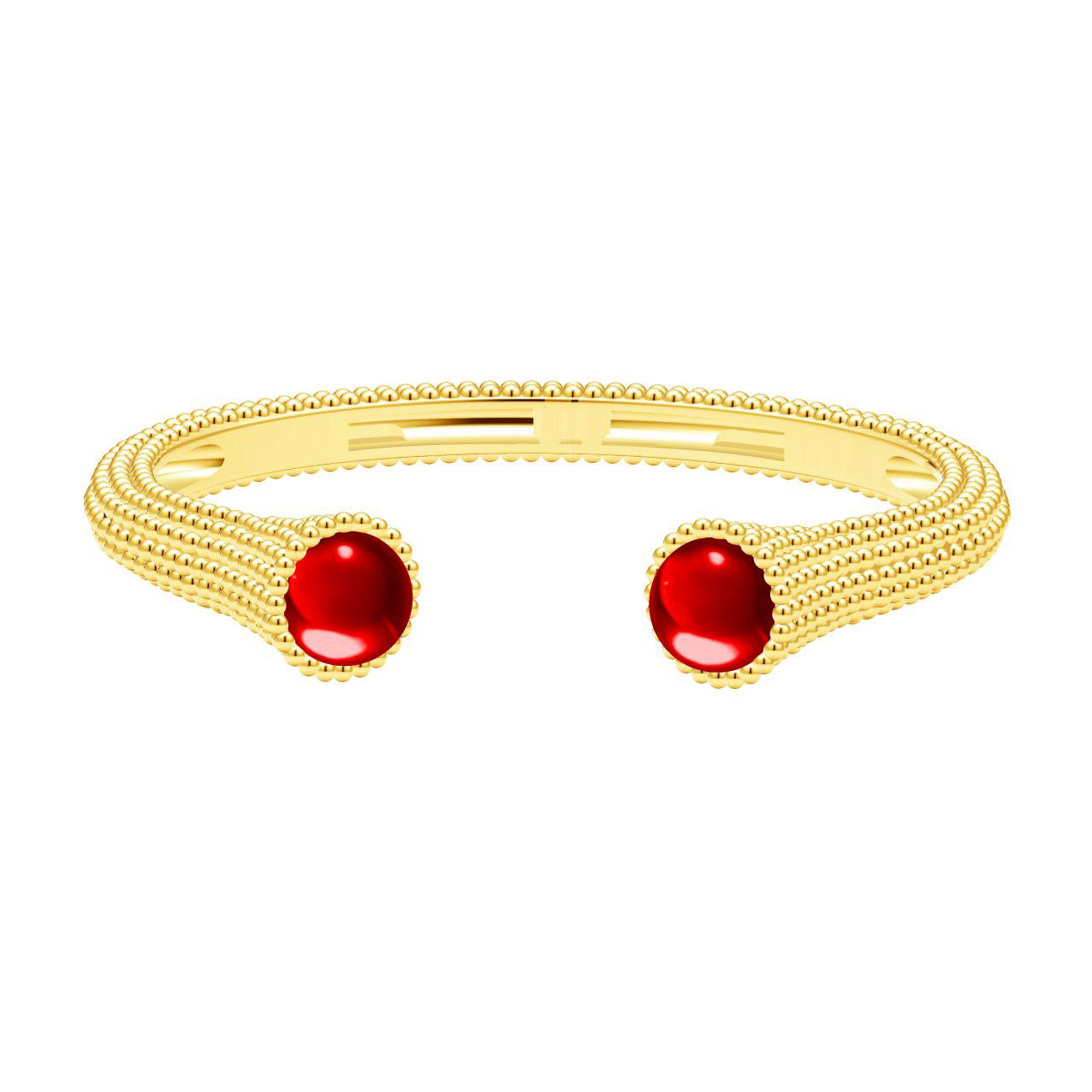 VCA592134 Large flower ball bead open bracelet 18.5#