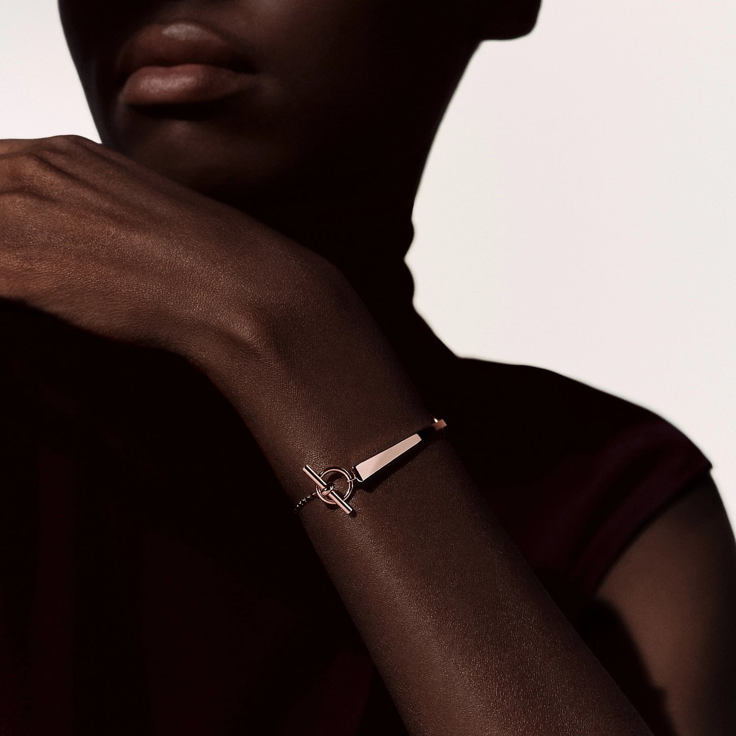 AMS-H122411B guest version light gold trapezoid square cone bracelet