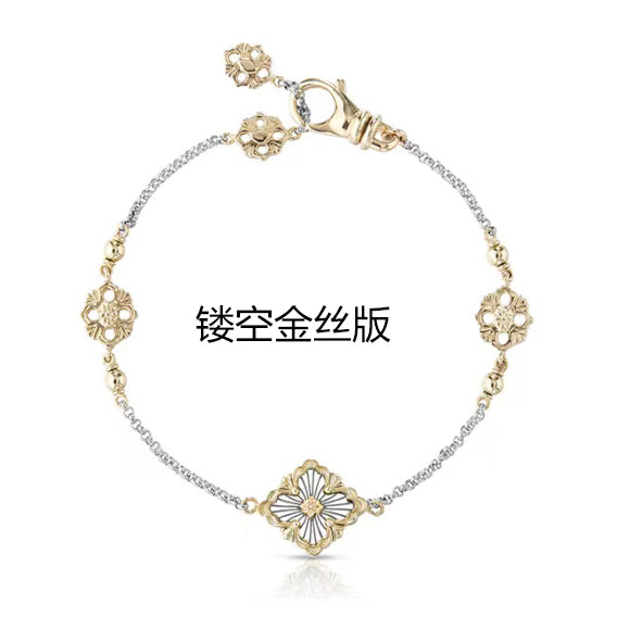BQLT-JAUBRA018236 hollow gold wire European style four-leaf clover bracelet