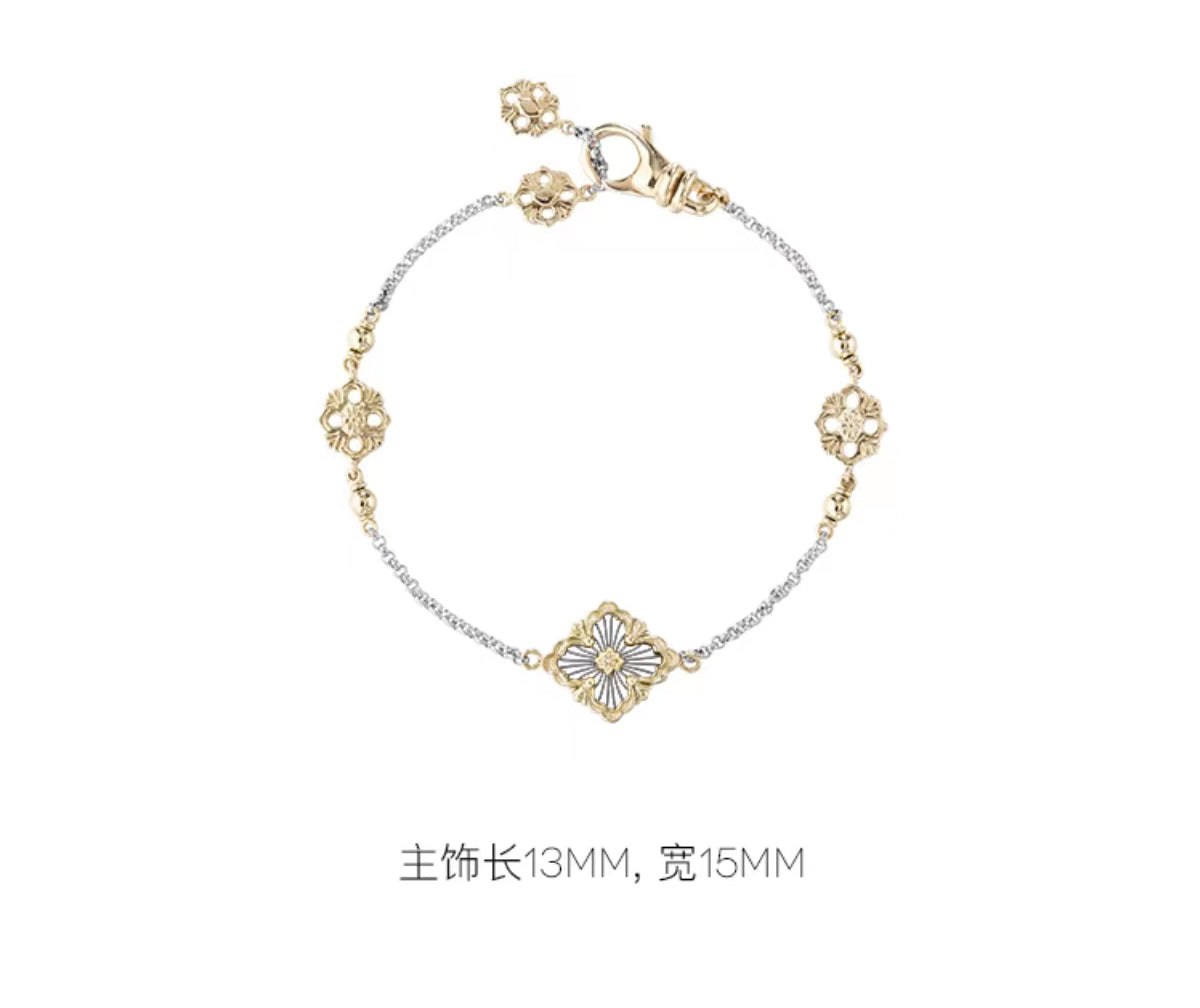 BQLT-JAUBRA018236 hollow gold wire European style four-leaf clover bracelet
