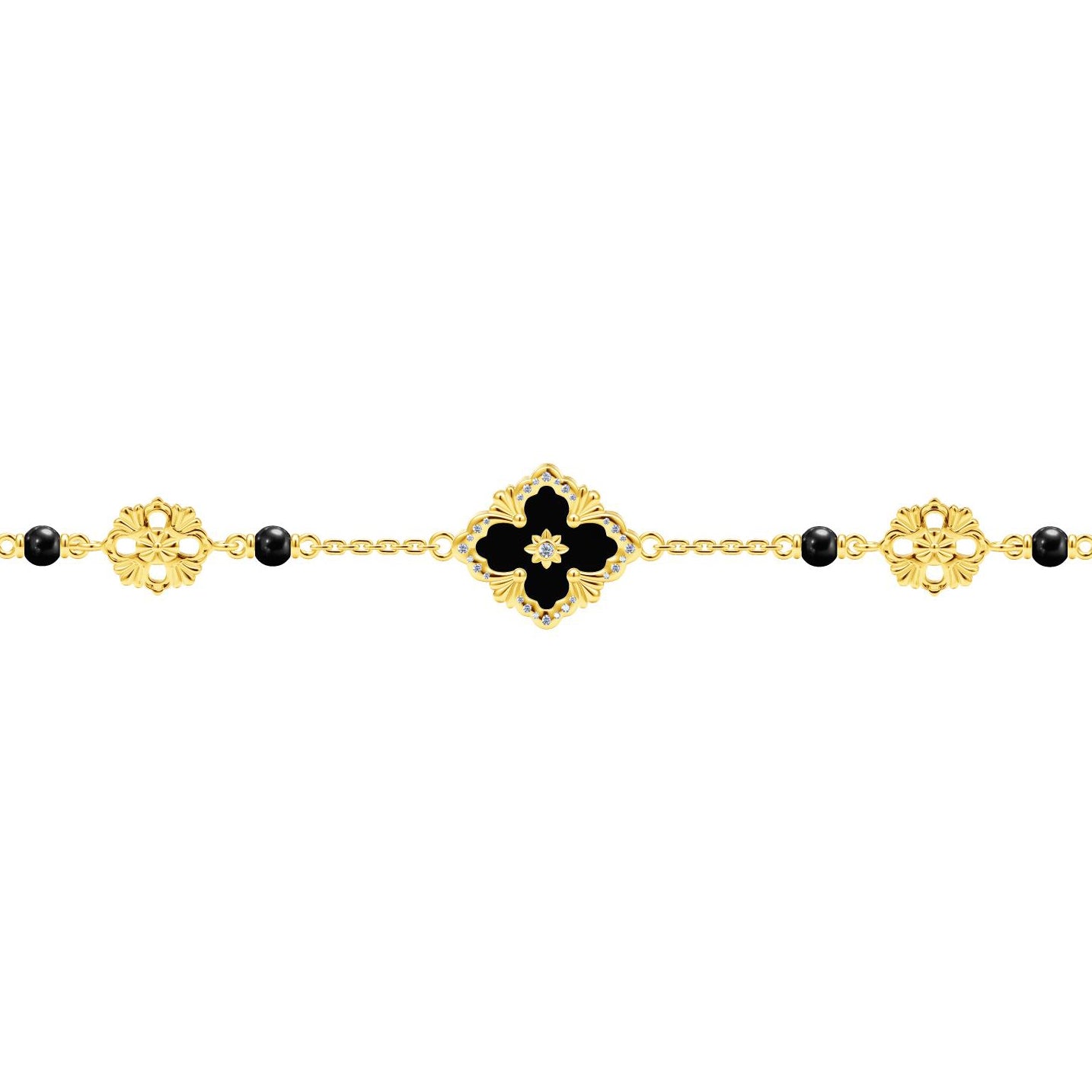 BQLT-BRA589455 agate version diamond European style four-leaf clover bracelet