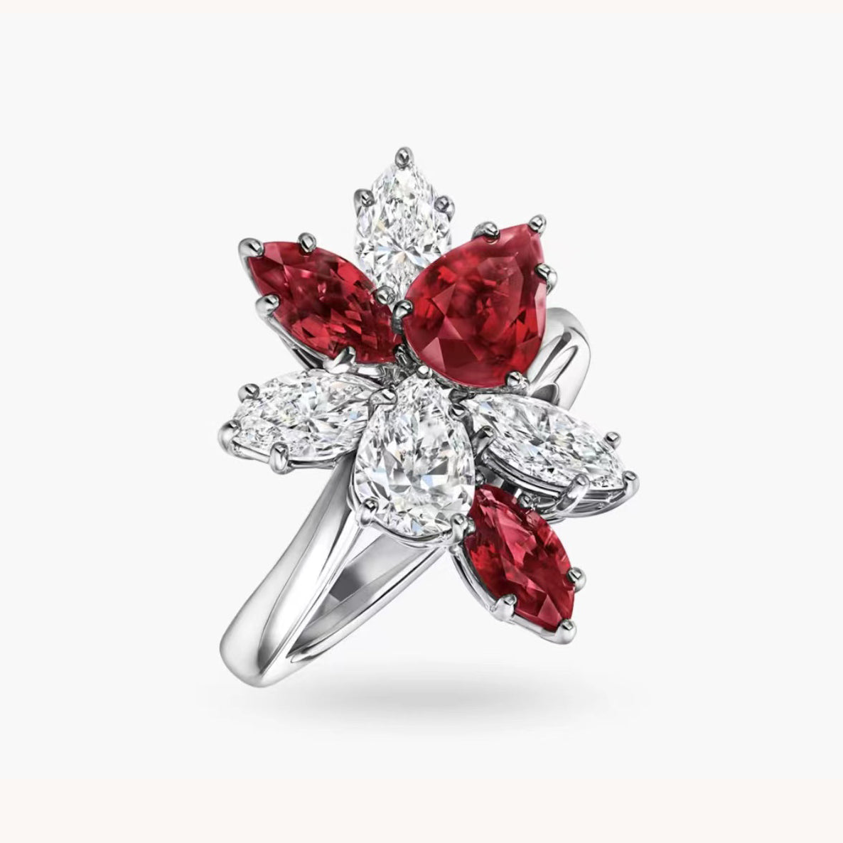 HW-8465223 Marquise Water Drop Stone Twist Arm Ring 13#