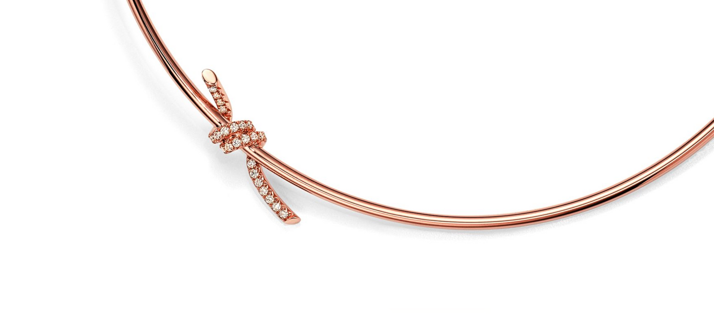 TIF-69344771 Twisted Rope Necklace with Diamonds Hollow Style