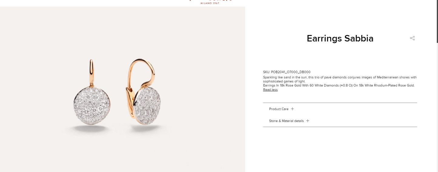 BMLD-POB2041 Round Dense Stone Cake Ear Hook