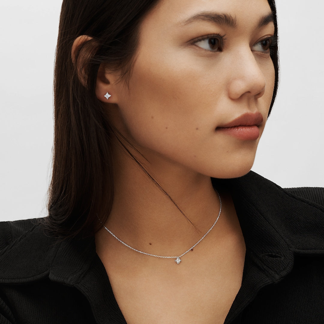 LV-Q03018 star cut diamond necklace